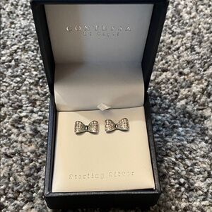 Sterling Silver Bow Tie Earrings. Never Worn